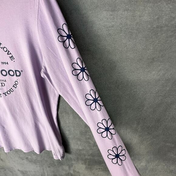 Life Is Good Shirt Womens Large Purple Crusher Tee Long Sleeve Comfort Daisy - Picture 5 of 14